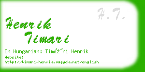 henrik timari business card